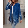 Zeagoo Lightweight Cardigan for Women Long Sleeve Open Front Cardigans(Flower Navy-mz845)