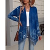 Zeagoo Lightweight Cardigan for Women Long Sleeve Open Front Cardigans(Flower Navy-mz845)