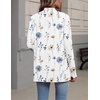 Zeagoo Lightweight Cardigan for Women Long Sleeve Open Front Cardigans(Flower White-bf290)