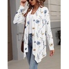 Zeagoo Lightweight Cardigan for Women Long Sleeve Open Front Cardigans(Flower White-bf290)