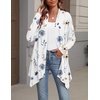 Zeagoo Lightweight Cardigan for Women Long Sleeve Open Front Cardigans(Flower White-bf290)