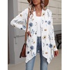 Zeagoo Lightweight Cardigan for Women Long Sleeve Open Front Cardigans(Flower White-bf290)