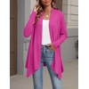 Zeagoo Lightweight Cardigan for Women Long Sleeve Open Front Cardigans(Rose Red)