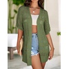 Zeagoo Lightweight Summer Crochet Cardigan for Women(Army Green)