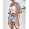 Zeagoo Lightweight Summer Crochet Cardigan for Women(Beige)