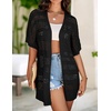 Zeagoo Lightweight Summer Crochet Cardigan for Women(Black)