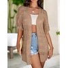 Zeagoo Lightweight Summer Crochet Cardigan for Women(Brown)