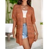Zeagoo Lightweight Summer Crochet Cardigan for Women(Caramel)