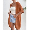 Zeagoo Lightweight Summer Crochet Cardigan for Women(Caramel)