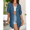 Zeagoo Lightweight Summer Crochet Cardigan for Women(Dark Blue)