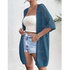 Zeagoo Lightweight Summer Crochet Cardigan for Women(Dark Blue)