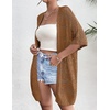 Zeagoo Lightweight Summer Crochet Cardigan for Women(Dark Brown)