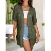 Zeagoo Lightweight Summer Crochet Cardigan for Women(Dark Green)
