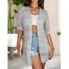Zeagoo Lightweight Summer Crochet Cardigan for Women(Grey)
