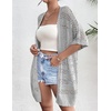 Zeagoo Lightweight Summer Crochet Cardigan for Women(Grey)