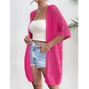 Zeagoo Lightweight Summer Crochet Cardigan for Women(Hot Pink)