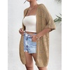 Zeagoo Lightweight Summer Crochet Cardigan for Women(Khaki)