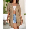 Zeagoo Lightweight Summer Crochet Cardigan for Women(Khaki)