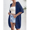 Zeagoo Lightweight Summer Crochet Cardigan for Women(Navy Blue)