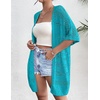 Zeagoo Lightweight Summer Crochet Cardigan for Women(Teal)