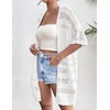 Zeagoo Lightweight Summer Crochet Cardigan for Women(White)