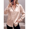Zeagoo Satin Blouses for Women Casual Long Sleeve Button Down Silk Shirts Dressy Business Work Tunic Top(Khaki)
