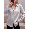 Zeagoo Satin Blouses for Women Casual Long Sleeve Button Down Silk Shirts Dressy Business Work Tunic Top(Light Grey)