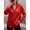 Zeagoo Satin Blouses for Women Casual Long Sleeve Button Down Silk Shirts Dressy Business Work Tunic Top(Red)