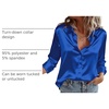 Zeagoo Satin Blouses for Women Casual Long Sleeve Button Down Silk Shirts Dressy Business Work Tunic Top(Royal Blue)