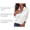 Zeagoo Satin Blouses for Women Casual Long Sleeve Button Down Silk Shirts Dressy Business Work Tunic Top(White)