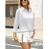 Zeagoo Satin Blouses for Women Silk Button Down Shirts Long Sleeve Tops(Aa-white)