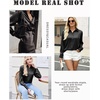 Zeagoo Satin Blouses for Women Silk Button Down Shirts Long Sleeve Tops(Black)