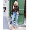Zeagoo Satin Blouses for Women Silk Button Down Shirts Long Sleeve Tops(Crimson Nocturne)
