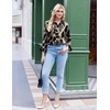 Zeagoo Satin Blouses for Women Silk Button Down Shirts Long Sleeve Tops(Leopard)