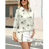 Zeagoo Satin Blouses for Women Silk Button Down Shirts Long Sleeve Tops(Silk Bloom Whisper)