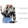 Zeagoo Satin Blouses for Women Silk Button Down Shirts Long Sleeve Tops(Tie Dye)