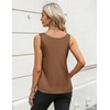 Zeagoo Silk Satin Tank Tops for Women Scoop Neck Sleeveless Camisole Tops(Brown)