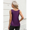 Zeagoo Silk Satin Tank Tops for Women Scoop Neck Sleeveless Camisole Tops(Deep Purple)