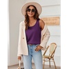 Zeagoo Silk Satin Tank Tops for Women Scoop Neck Sleeveless Camisole Tops(Deep Purple)