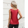 Zeagoo Silk Satin Tank Tops for Women Scoop Neck Sleeveless Camisole Tops(Deep Red)