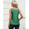 Zeagoo Silk Satin Tank Tops for Women Scoop Neck Sleeveless Camisole Tops(Green)