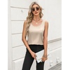 Zeagoo Silk Satin Tank Tops for Women Scoop Neck Sleeveless Camisole Tops(Light Champagne)