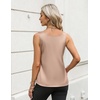 Zeagoo Silk Satin Tank Tops for Women Scoop Neck Sleeveless Camisole Tops(Light Khaki)