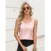 Zeagoo Silk Satin Tank Tops for Women Scoop Neck Sleeveless Camisole Tops(Light Pink)