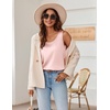 Zeagoo Silk Satin Tank Tops for Women Scoop Neck Sleeveless Camisole Tops(Light Pink)