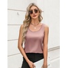 Zeagoo Silk Satin Tank Tops for Women Scoop Neck Sleeveless Camisole Tops(Mauve Pink)