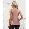 Zeagoo Silk Satin Tank Tops for Women Scoop Neck Sleeveless Camisole Tops(Mauve Pink)