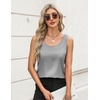 Zeagoo Silk Satin Tank Tops for Women Scoop Neck Sleeveless Camisole Tops(Misty Grey)
