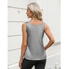 Zeagoo Silk Satin Tank Tops for Women Scoop Neck Sleeveless Camisole Tops(Misty Grey)