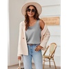 Zeagoo Silk Satin Tank Tops for Women Scoop Neck Sleeveless Camisole Tops(Misty Grey)